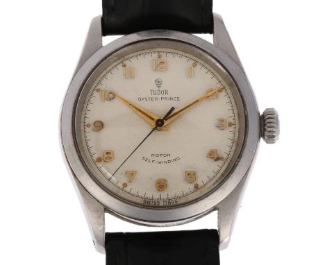 TUDOR - a stainless steel Oyster Prince automatic wristwatch, ref. 7909, circa 1950s, silvered dial with applied gilt Arabic 
