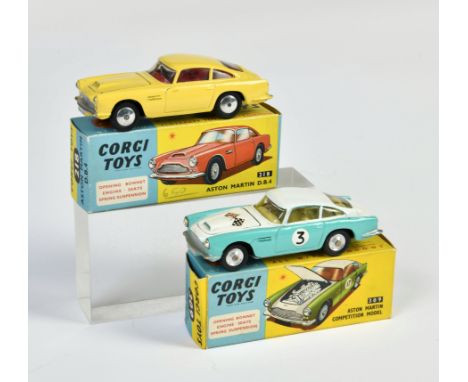 Corgi Toys, 218 Aston Martin DB4 &amp; 309 Aston Martin Competition Model, Great Britain, 1:43, Okt, Z 1