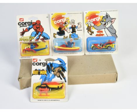 Neutraler Okt mit 4 Corgi Junior Comic Cars, England, Z 1