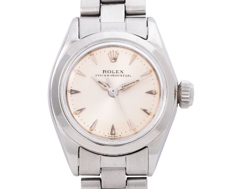 ROLEX Vintage Oyster Perpetual 26 Damenuhr, Ref. 6618. Ca. 1966. Edelstahl. Automatik-Werk, funktionsfähig, gute Gangwerte, P