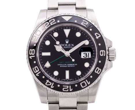 ROLEX GMT-Master II Ref. 116710LN Herrenarmbanduhr von 2007. Edelstahl. Band mit Faltschließe. Automatikwerk, Kal 3186 in fun