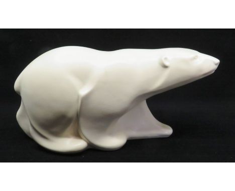 Spode Velamour art deco polar bear , circa 1930s 26cm lengthgood condition just glaze crazing