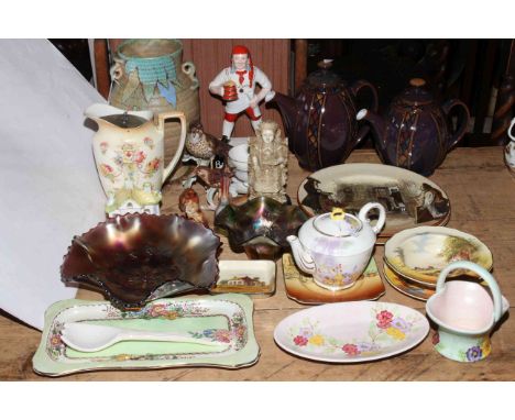 Collection of Carnival Glass, Royal Doulton, Coalport, Denby, Goebel, Beswick, Maling.