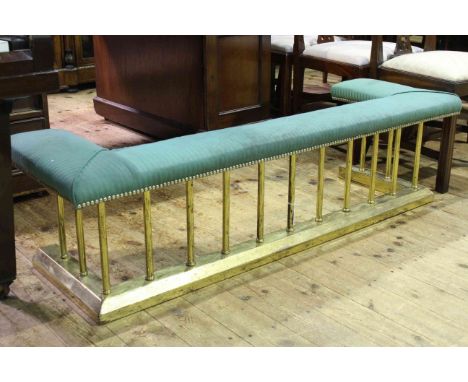Brass and studded fabric club fender, 40cm by 149cm.