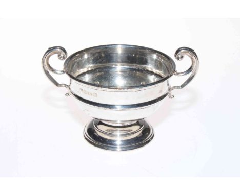 Silver two handled basin, Birmingham 1922.