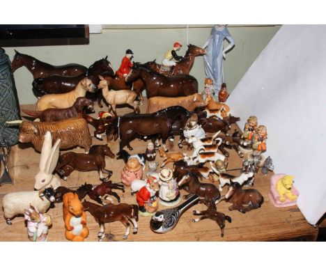 Collection of Beswick horses, cattle and Beatrix Potter figures together with Sylvac, Hummel, Royal Doulton, Nao.