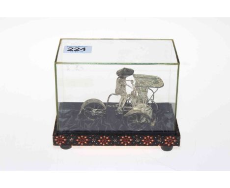 Chinese silver Rickshaw model, cased.