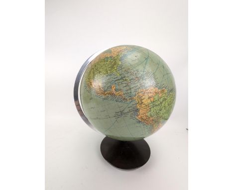 A mid 20th century Columbus Erdglobus German globe, on a domed wooden stand, 32cm highLocation: 7-2