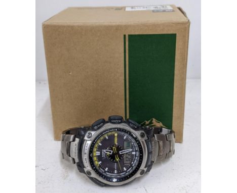 A boxed Casio Por Trek quartz digital gents wristwatchLocation: cabIf there is no condition report shown, please request
