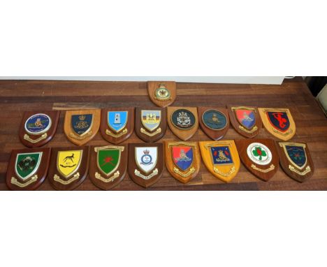 Seventeen military shields to include The Royal Artillery 36 Heavy Air Defences Regiment, the Ubique So Missile Club RA, The 