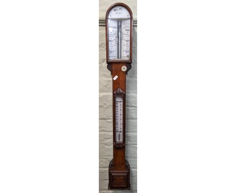 A 19th century Scott Optician oak cased stick barometer 100cm h x 14cm w Location: LWFIf there is no condition report shown, 