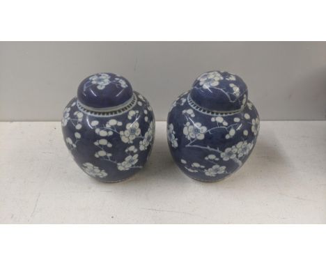 Two Kangxi style Prunas pattern ginger jars, circa 1900Location:If there is no condition report shown, please request