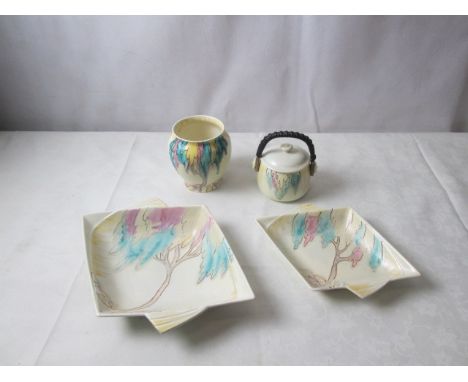 Four pieces of Carltonware 'Tree' pattern, c1920