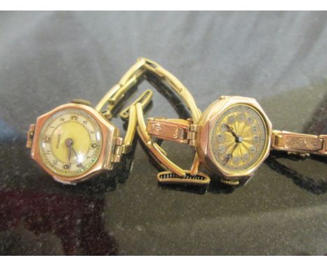 Two vintage 9ct ladies gold watches