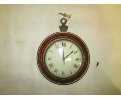 A Regency wall-mounted mahogany sedan movement clock