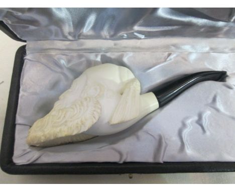 A cased Meerschaum pipe of a Turk