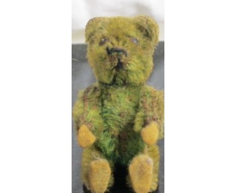 Vintage 1920`s miniature green mohair bear