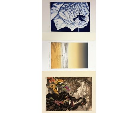 Three coloured etching & aquatints of various subjects by different hands including Michael A. Richecoeur (b. 1946)