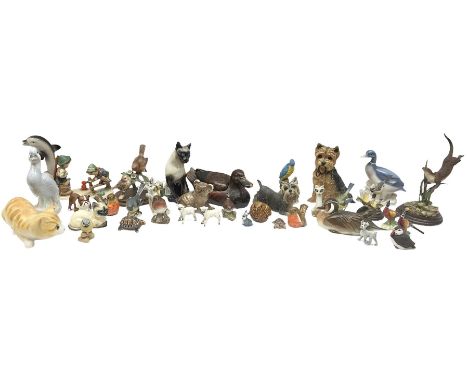 Beswick figures to include seated koala bear, 'Boson' bulldog, pair of lambs, birds, etc and further bird and animal figures 