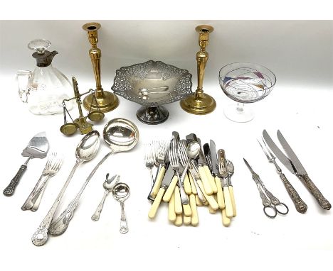 Assorted collectables, to include a silver mounted glass claret jug, the compressed bellied body with silver neck, hallmarked