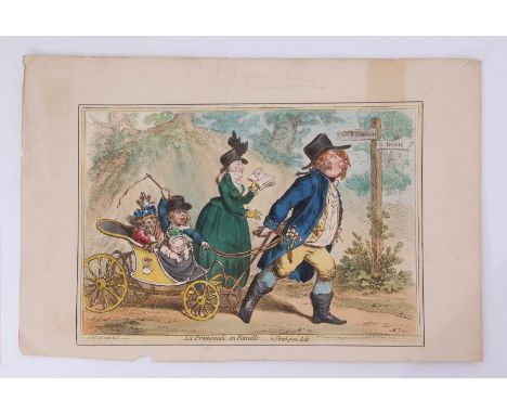 James Gillray (1757-1815), "La Promenade en Famille" (pub 1797) and " A Petty Professor of Modern History Brought to Light" (