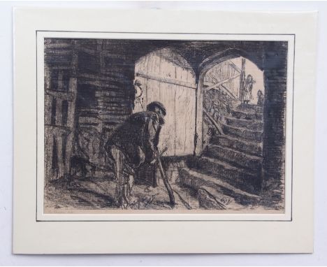 AR ARCHIBALD STANDISH HARTRICK (1864-1950), "The Dungeon 1928", black and white lithograph, signed and inscribed with title i