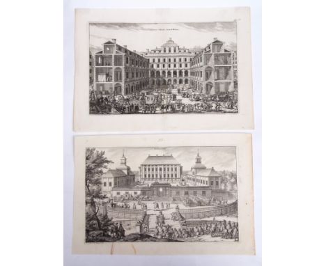 AFTER WILLEM SWIDDE, Architectural scenes etc, group of 6 etchings, circa 1700, assorted sizes, (4) all unframed