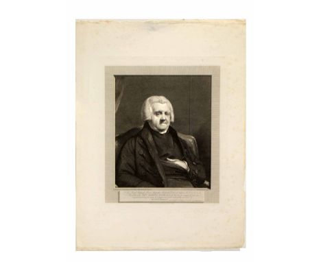 After James S Lonsdale, (1777-1839, British), engraved by W Skelton "Rev Samuel Parr, L.L.D." black and white engraving, publ