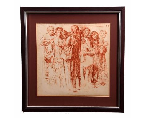 •AR Sir Frank William Brangwyn RA RWS RBA (1867-1956) "Beggars" (from 1927 Brangwyn Portfolio), lithograph, 37 x 37cm