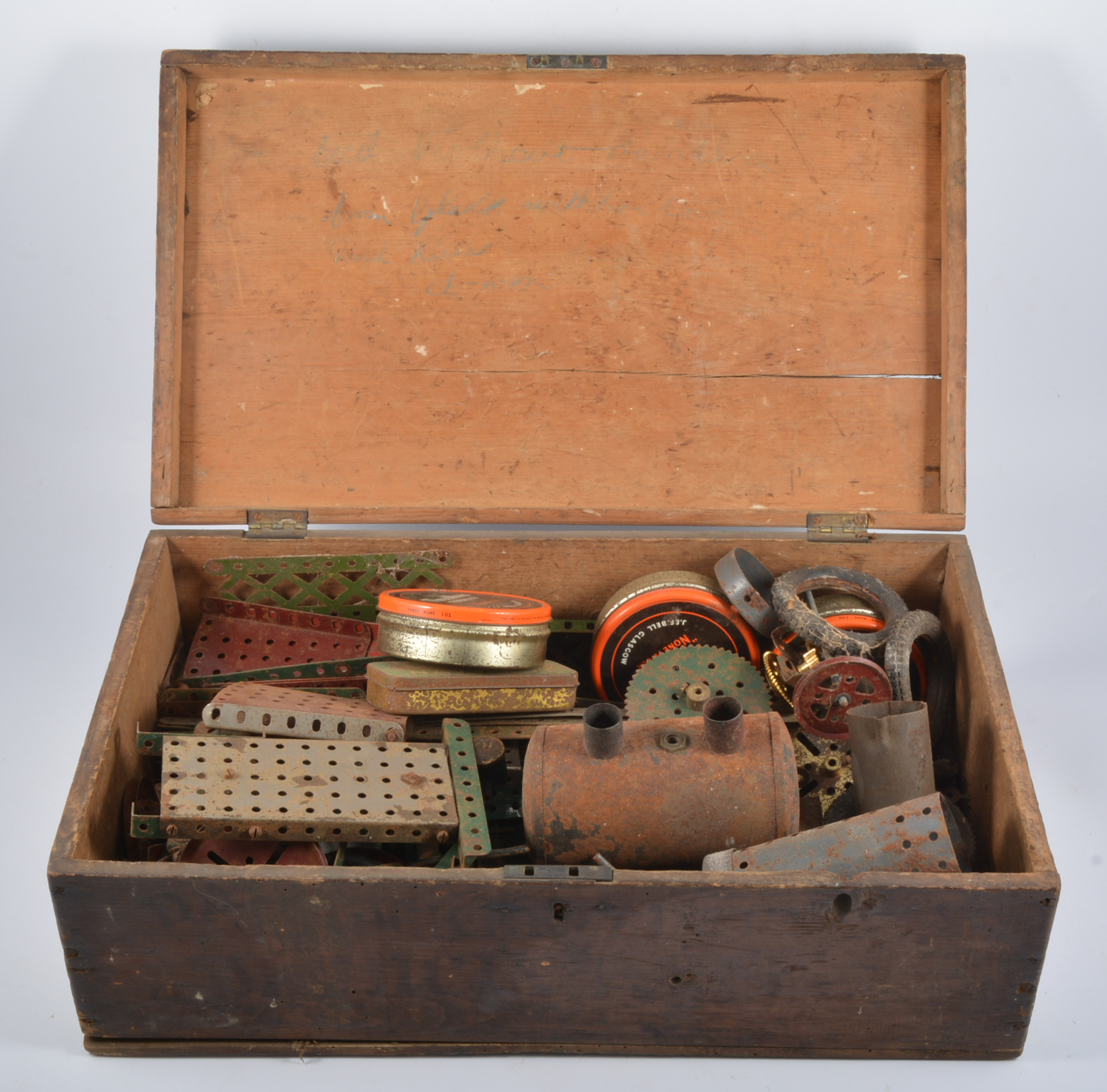 Coffret Meccano Antique 1915-1920 – Boîte Bois 4 Tiroirs, Set 6/7, Vintage