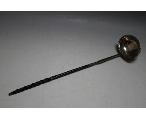 A GEORGIAN TODDY LADLE, marks indistinct, L 33.5 cm