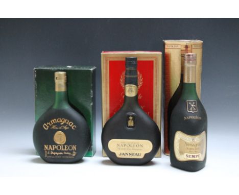 1 VINTAGE BOXED BOTTLE OF JANNEAU GRANDE FINE ARMAGNAC, together with 1 boxed bottle of J Dupeyron Napoleon armagnac Hors d'A