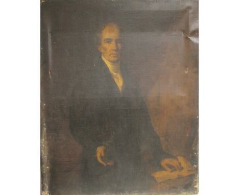 W. BONNER R.S.A (XIX). A portrait study of The Reverend Ralph Wardlaw D.D. (1779-1852) see verso, unsigned, oil on canvas, un