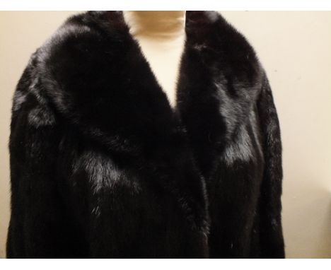A VINTAGE LADIES BLACK MINK FUR JACKET, fully lined, makers label for 'Falk of Edgbaston'Condition Report:Damage to underarms