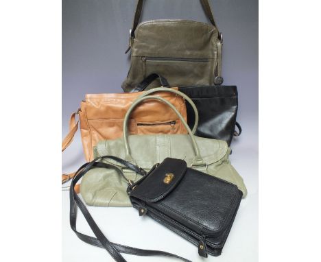 A SELECTION OF VINTAGE LEATHER BAGS, to include Tula, Gigi and a Tommy and Kate example (5)