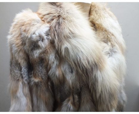 A LADIES VINTAGE FUR JACKET, possibly coney fur with matched fox fur collar, fully lined with hook fasteningsCondition Report