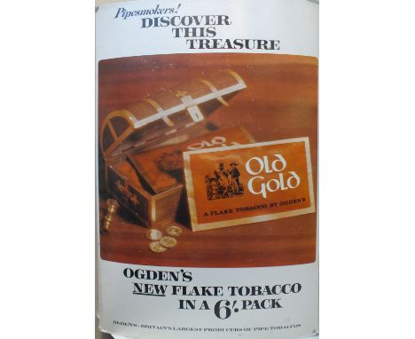 A VINTAGE CARDBOARD ADVERTISING SIGN FOR OGDEN'S NEW FLAKE TOBACCO, approx.76 x 51 cm