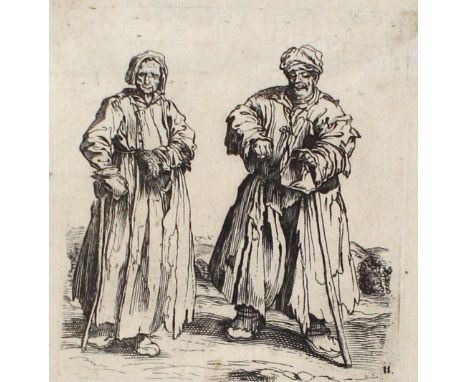 Callot, Jacques: (1592 Nancy 1635), nach. Die Bettler. Kupferstich von Christoph Schmitt. Zusammenstellung von Lieure 492 und
