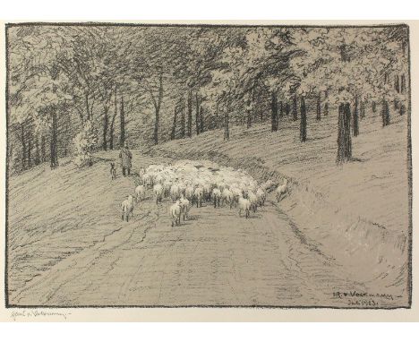 Volkmann, Hans Richard von: (1860 Halle/Saale 1927). 7 Bl. in (2 Farb-, 1 getönte) Lithographie u. Radierung bei Kunstdrucker