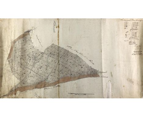 Kriens b. Luzern.: Fischerenwald. Gebietsplan. Tuschzeichnung u. Aquarell auf leichtem Kart., ca. Mitte 19. Jhdt. Blgr. ca. 5