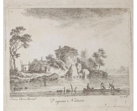 Brand, Johann Christian: (1722 Wien 1795). Le Soir. Radierung. 1786. 13 x 9,8 cm. Unter Passep.  ╔Ders.: D'apres Nature.╗ Rad