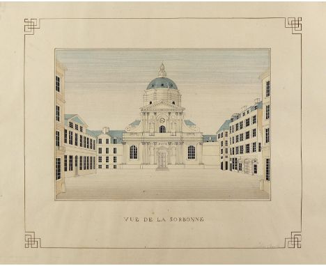 Architektur.: 5 Bl. Architekturzeichnungen. Tuschzeichnungen, davon 3 kolor., von Camille Lechadre, 19./20. Jh. Blgr. 41 x 51
