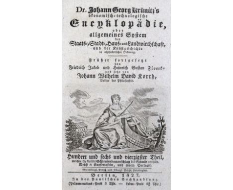 Krünitz,J.G.: Ökonomisch-technologische Encyklopädie... Tl. 146: Schleusenbauanschlag bis Schmid. Bln., Pauli 1827. Mit gest.