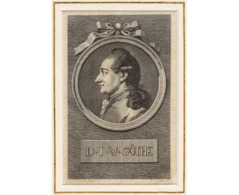 Chodowiecki, Daniel Nikolaus: (1726 Danzig - Berlin 1801). Portrait von Johann Wolfgang von Goethe. Büste im Profil von recht