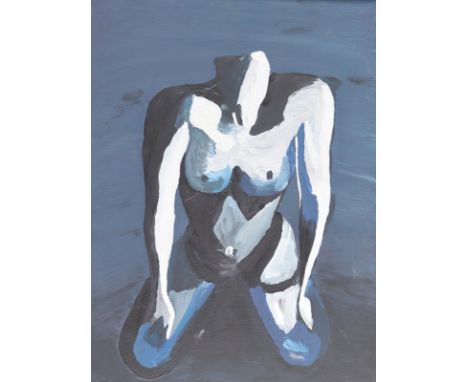 Weibliche Torsi.: 2 Acrylgemälde. 20. Jhdt. Ca. 40 x 30 cm. Gerahmt.   R