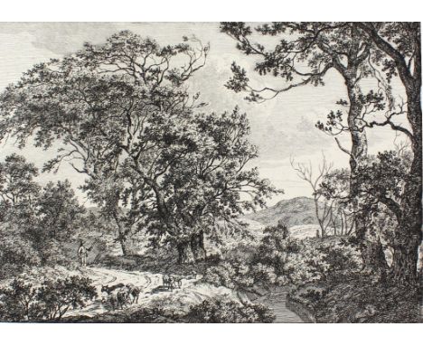 Konvolut.: 5 Landschaftsdarstellungen. Radierungen. 18. Jdh. 30 x 44 cm.  Dabei: Wagner nach G. Zais. L'Aqua e la Terra(...).