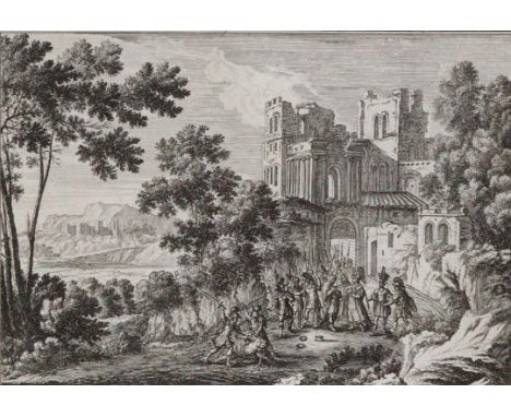 Perelle, Gabriel: (1603 Vernon - Paris 1677). 3 Radierungen von und nach Perelle. 2 Bl. m. Darstellung derselben Burgruine m.