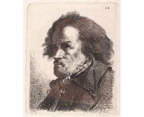 Bossi, Benigno.: (1727 Arcisate - Parma 1792). 4 Bl. mit Köpfen aus: Raccolta di teste, pensieri, Trofei e prove varie d'aqua