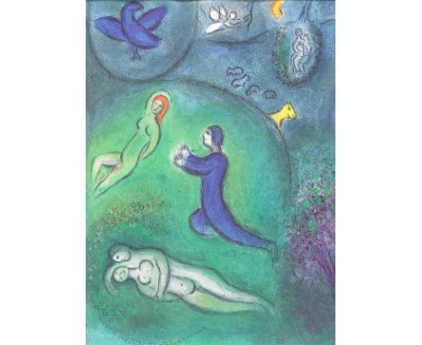 Chagall, Marc: (1887-1985) nach. 4 Farboffsets n. Lithographien aus "Daphnis u. Chloe" bei Braziller, NY 1977. Blgr. 32 x 24 