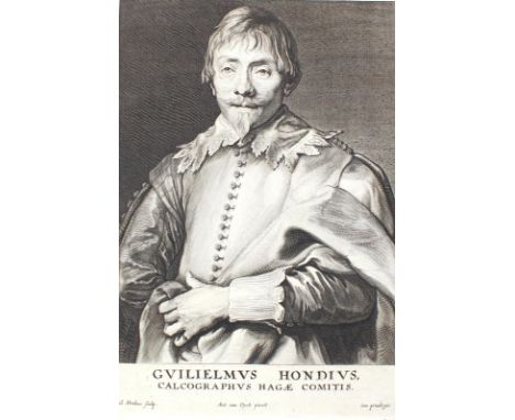 Hondius, Willem: (1597 Den Haag - NL 1652/1658). Guilielmus Hondius Calcographus Hagae Comitis. Halbfigur des Kupferstechers 